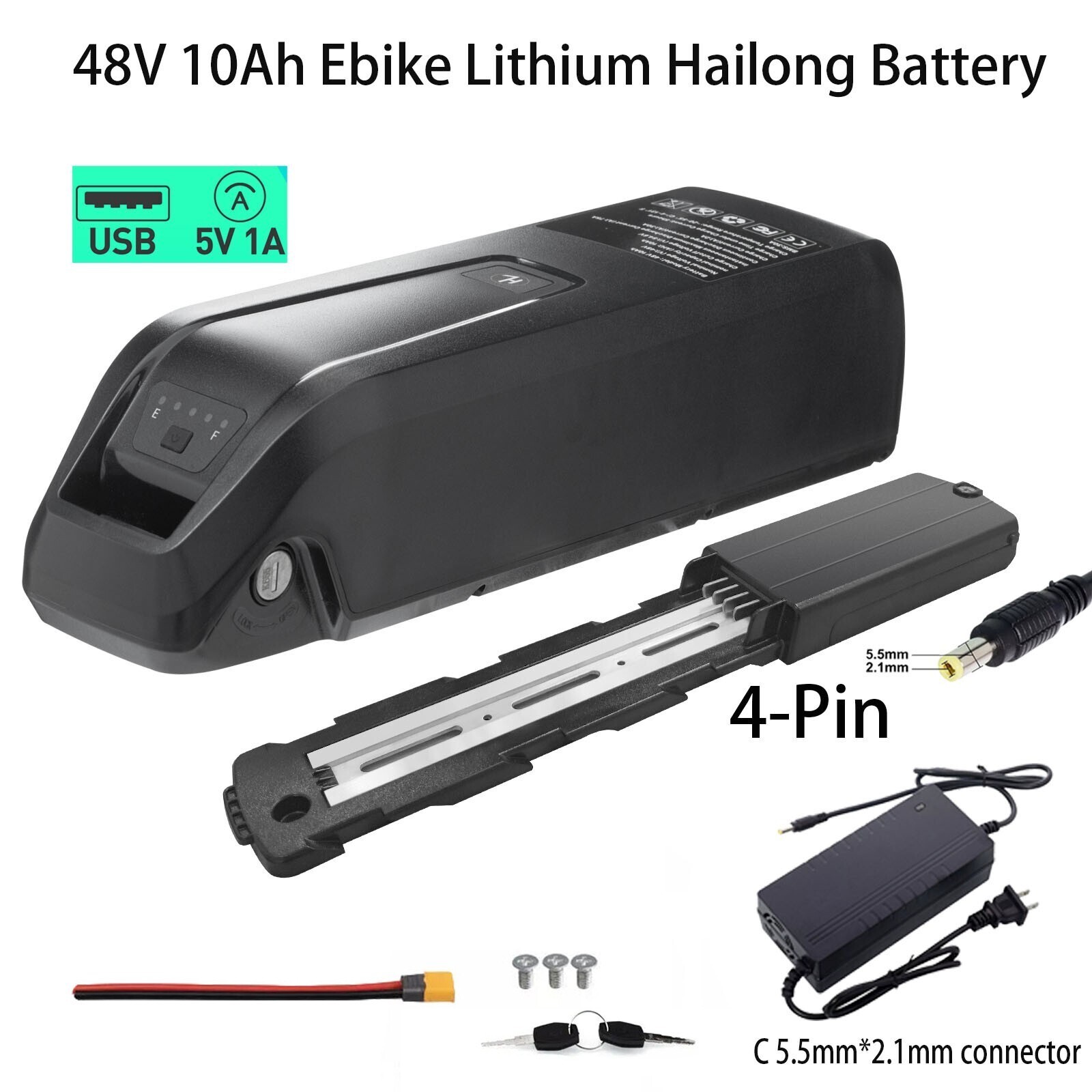 48V 10Ah Ebike Lithium Battery for 1000W Electric Bicycle Motor Hailong 30A BMS