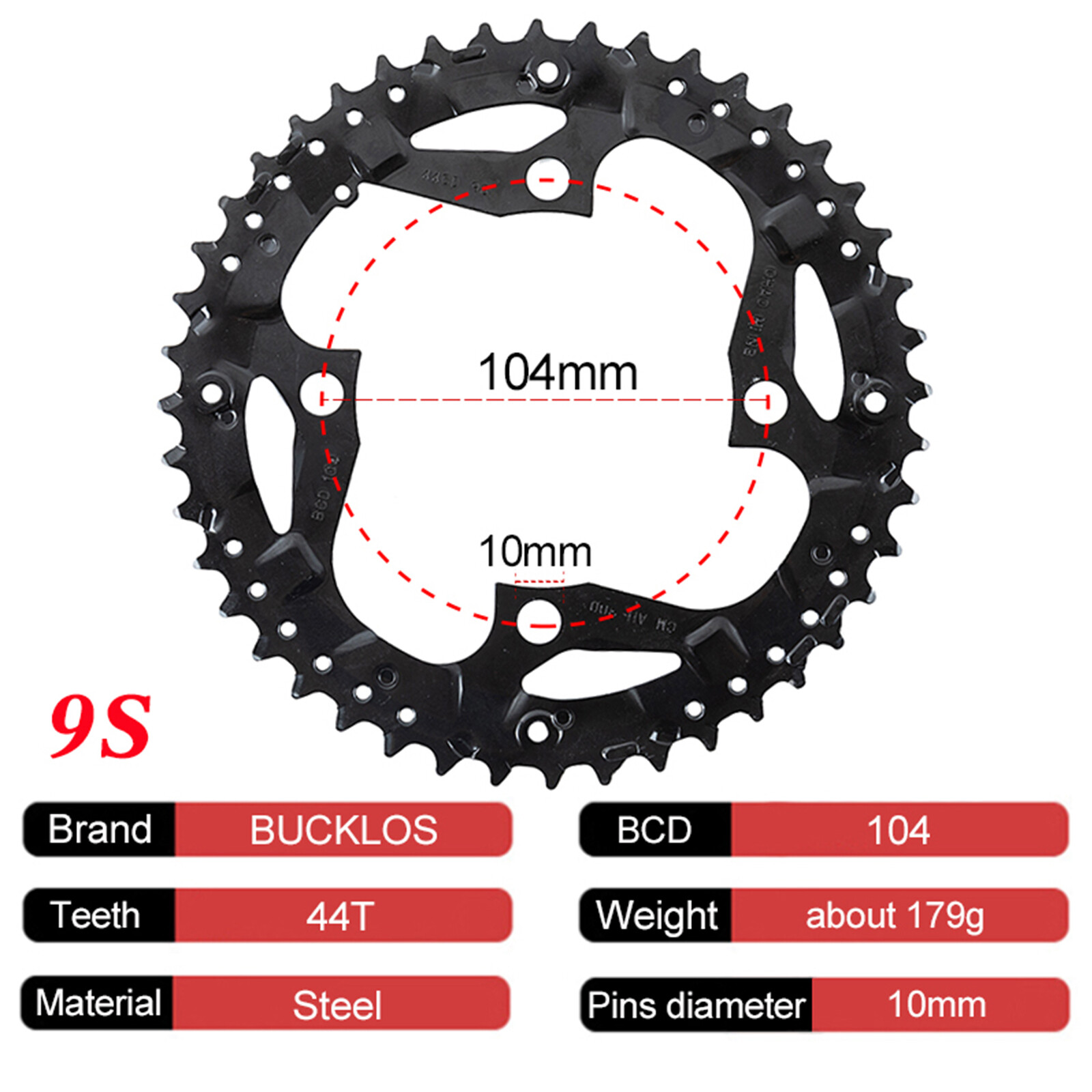 Bike Chainring 44/32/22t Triple MTB Mountain Bicycle Chain Ring Sprockets 3x9s
