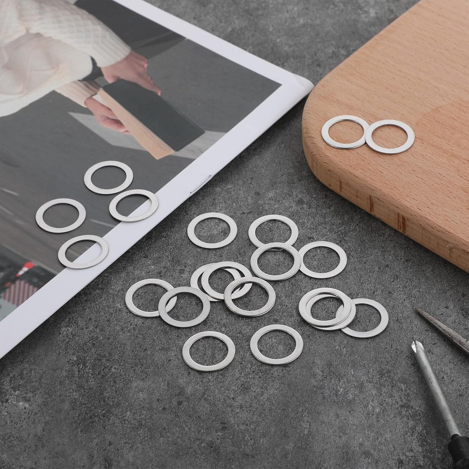 20PCS Pedal Washers Spacers, 9/16” Road Bike Pedal Extenders Bicycle Stainles…