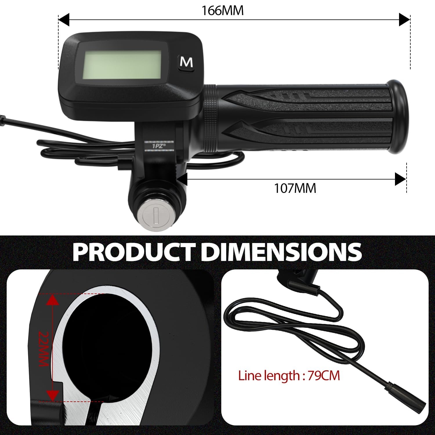 48V Ebike Speedometer Throttle with M Key Replacement for Electric Dirt Bike – I