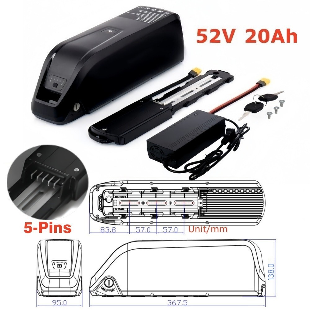 Hailong Ebike 52V 20Ah electric bicycle lithium battery pack for 500W 750W motor