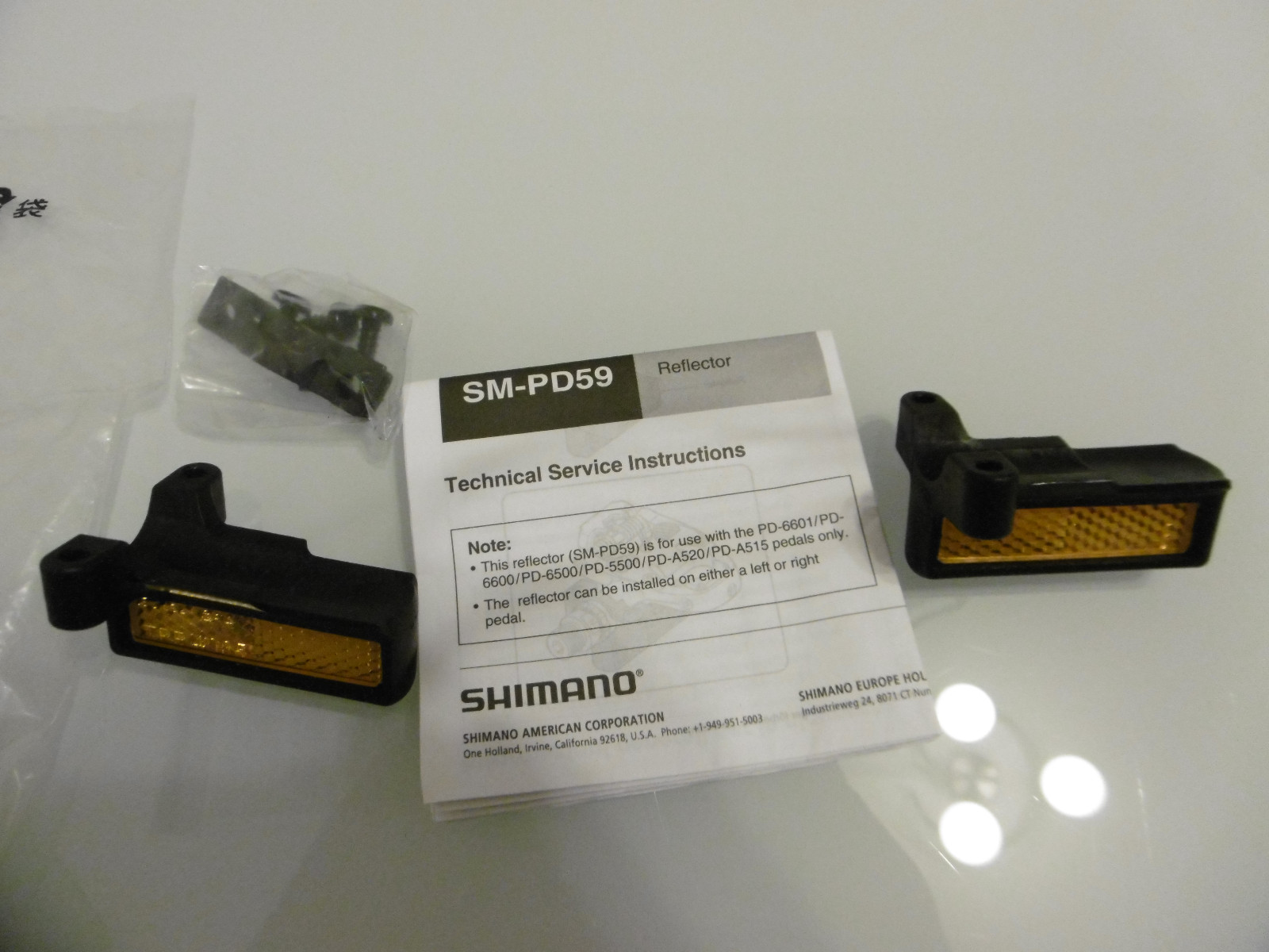 Shimano SM-PD59 Reflector Set For PD-6601/6600/6500/5500/A520/A515 NOS