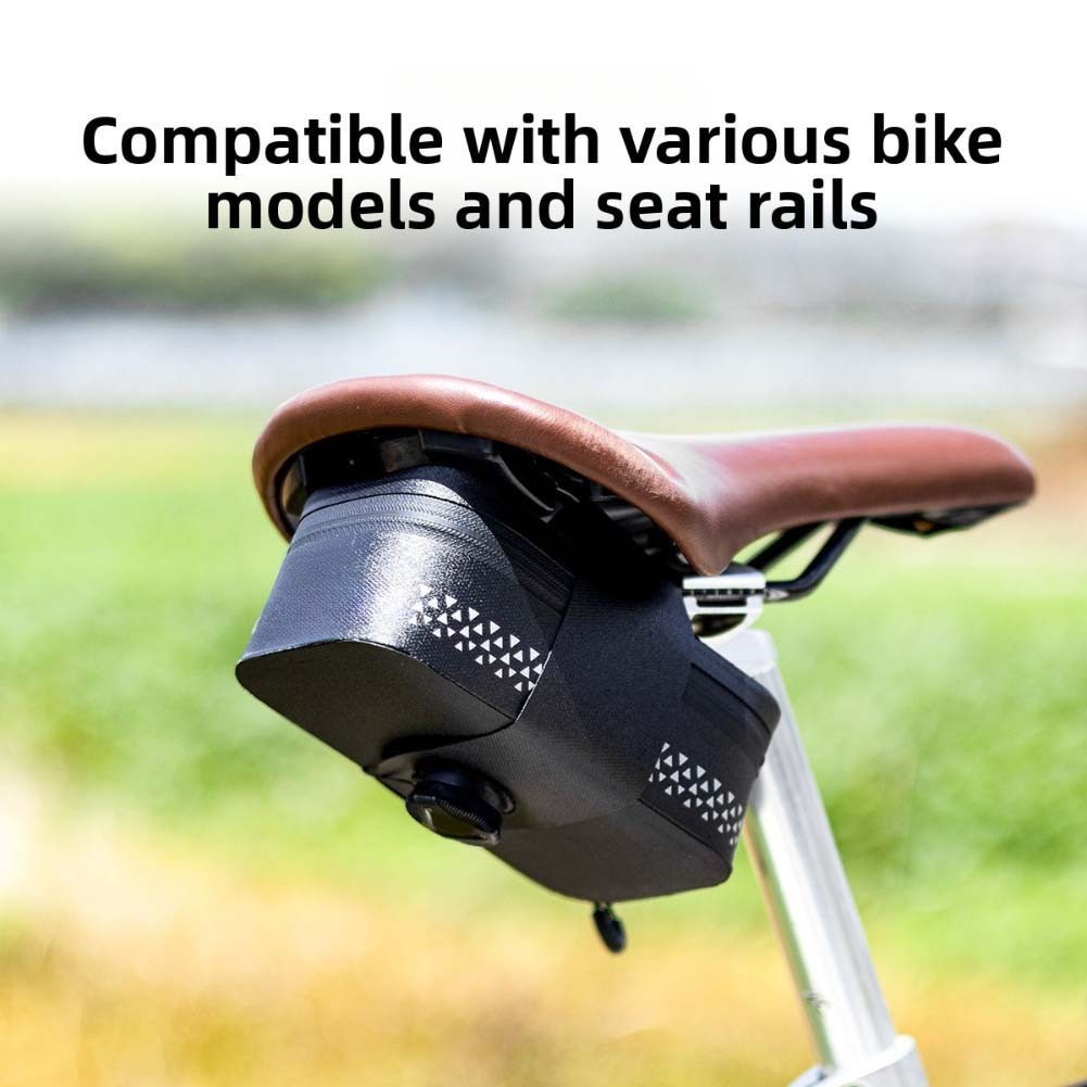 Secure Bicycle Saddle Bag with Waterproof Shell and Reinforced Attachment