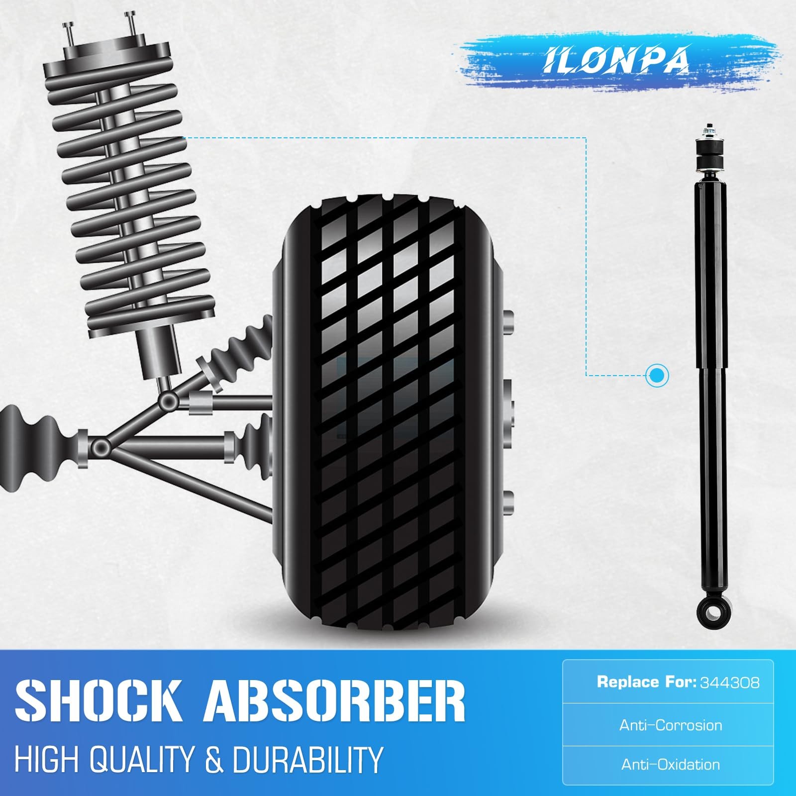 Ilonpa Rear Pair Complete Struts Shock Absorbers Assembly Fit For 2004-2020