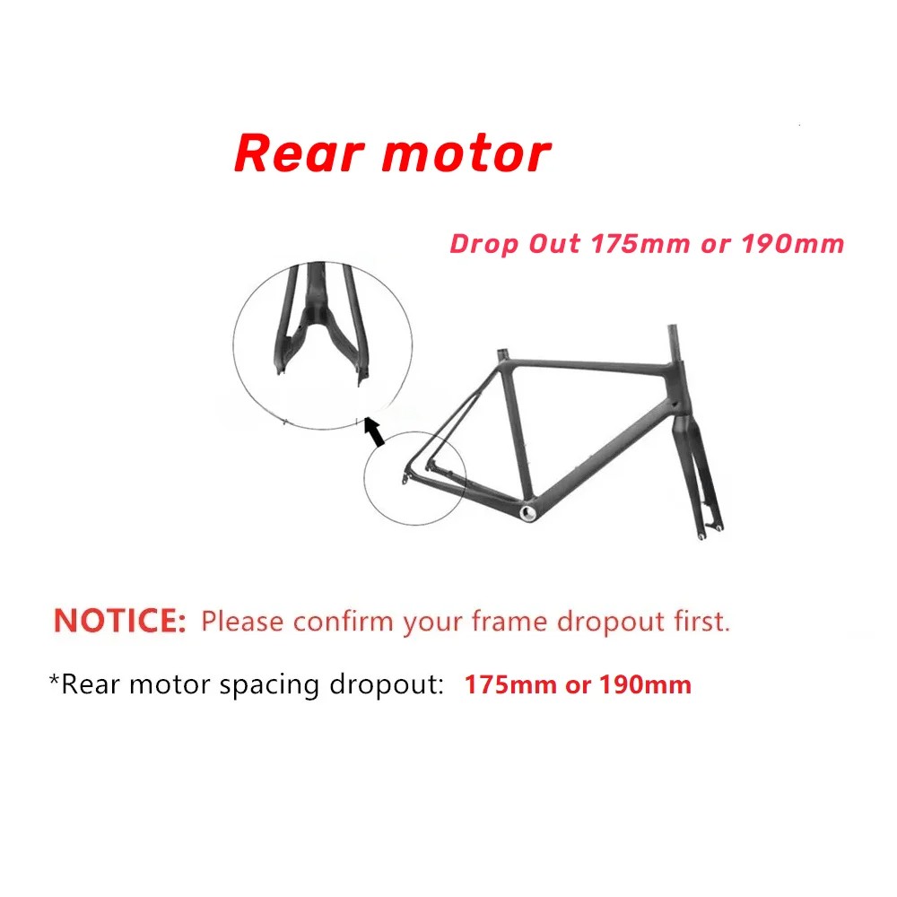 48V 1000W Bafang G062 Brushless Geared Motor Fat Bike Rear Thread on 175mm 190mm