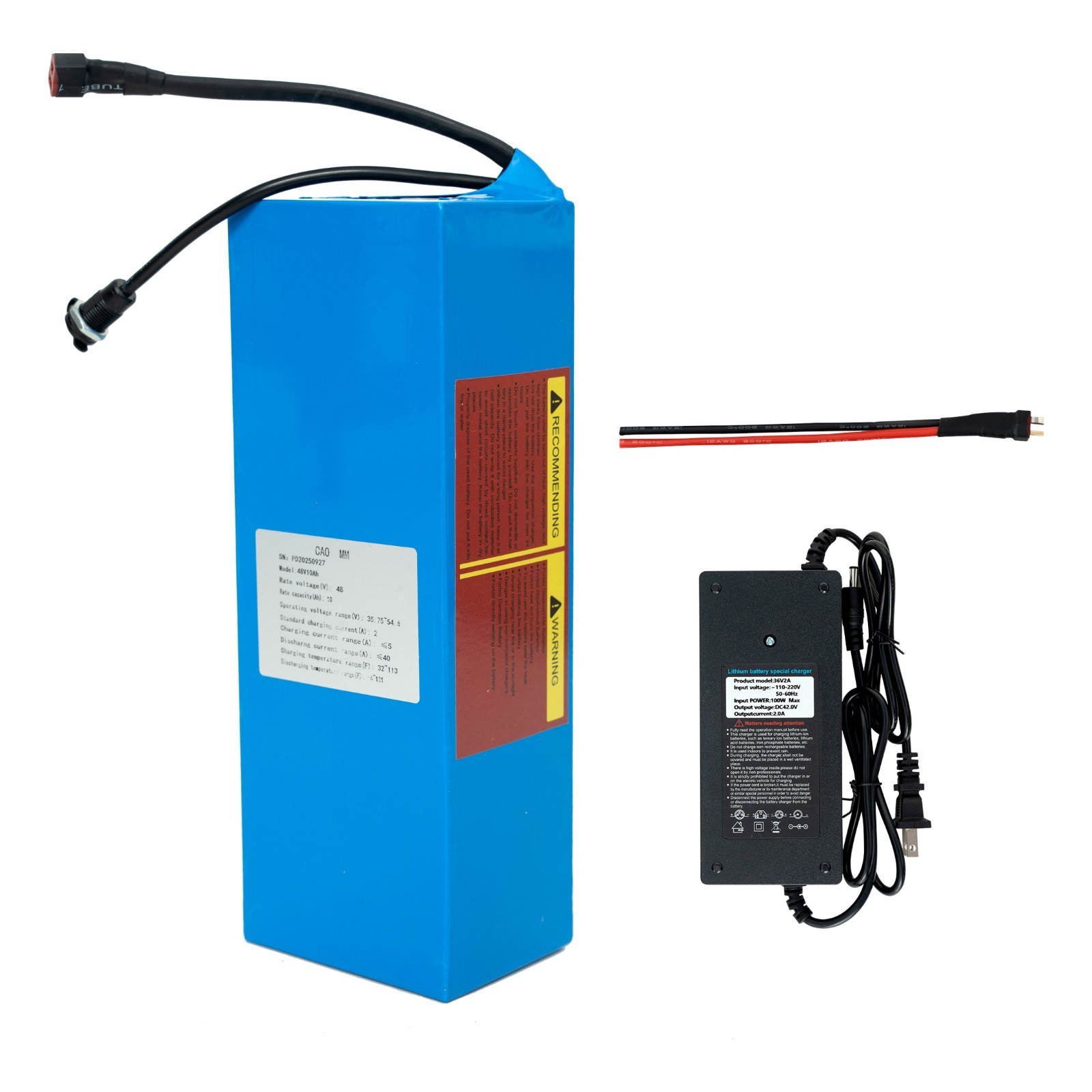 48V 10AH Ebike Lithium Battery for Electric Bicycle 100W-1000W Motor W/ 30A BMS
