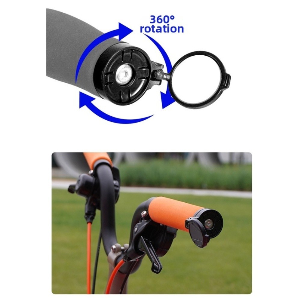 Bicycle Rearview Mirror Set for 2 pcs Black Plastic Frame Clear 30mm for acrylic