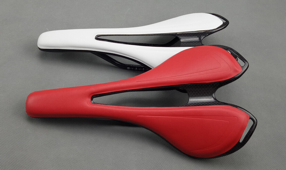 Bicycle Saddle Carbon Fiber Leather Seat Oval Rail MTB Road Racing Bike Saddles