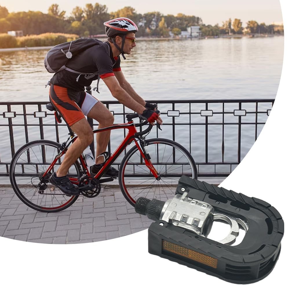Folding Aluminum Bike Pedals with Reflective Strips for MTB & E-Bikes