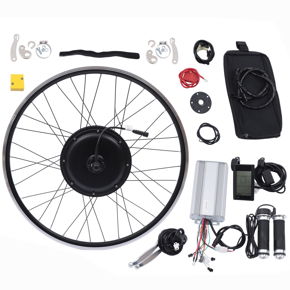 For Electric Bike LCD Display 700C Rear Wheel Hub Motor Conversion Kit 48V 1500W