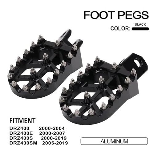 Dirt Bike Foot Pegs CNC Footpegs RM125/250/250Z RMX250 DRZ400/E/S/SM Black