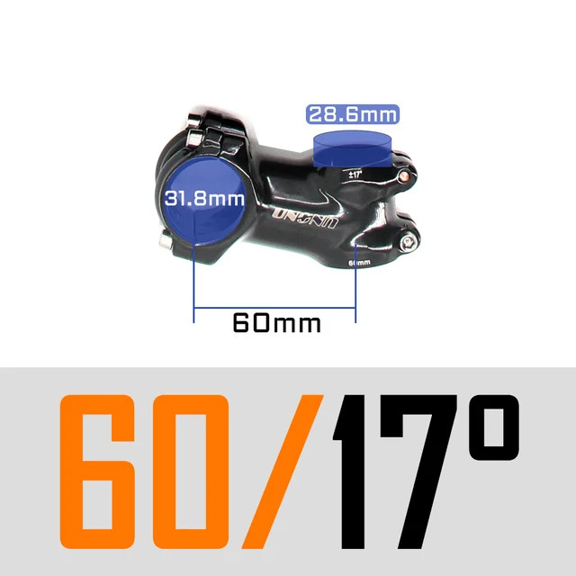 UNO Bike Stem 31.8mm 7/17/35° 60-130mm MTB Road Kalloy Black Alloy