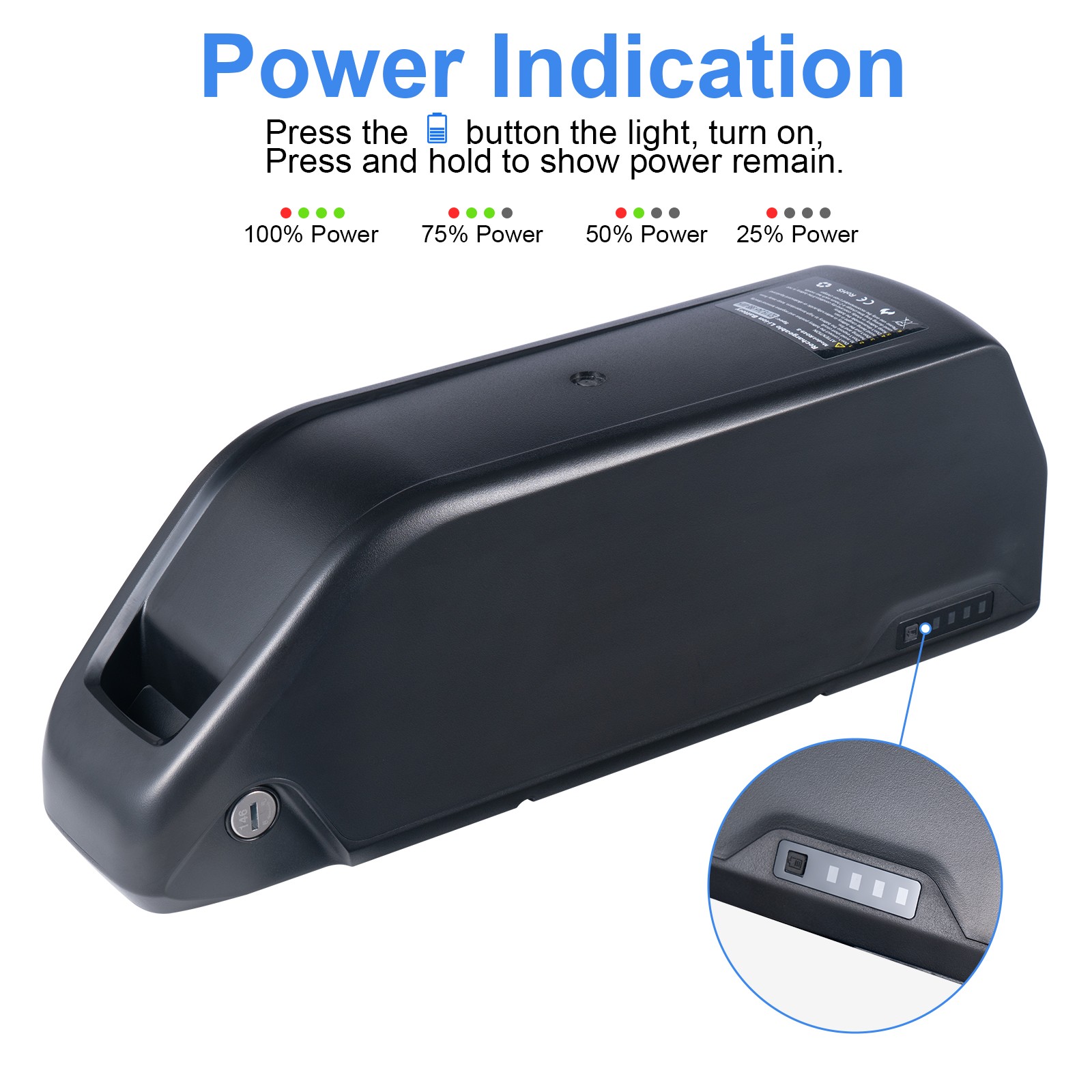 52V 48V 13AH Jumbo Lithium Ebike Battery for 350W 500W 750W 1000W Electric Motor
