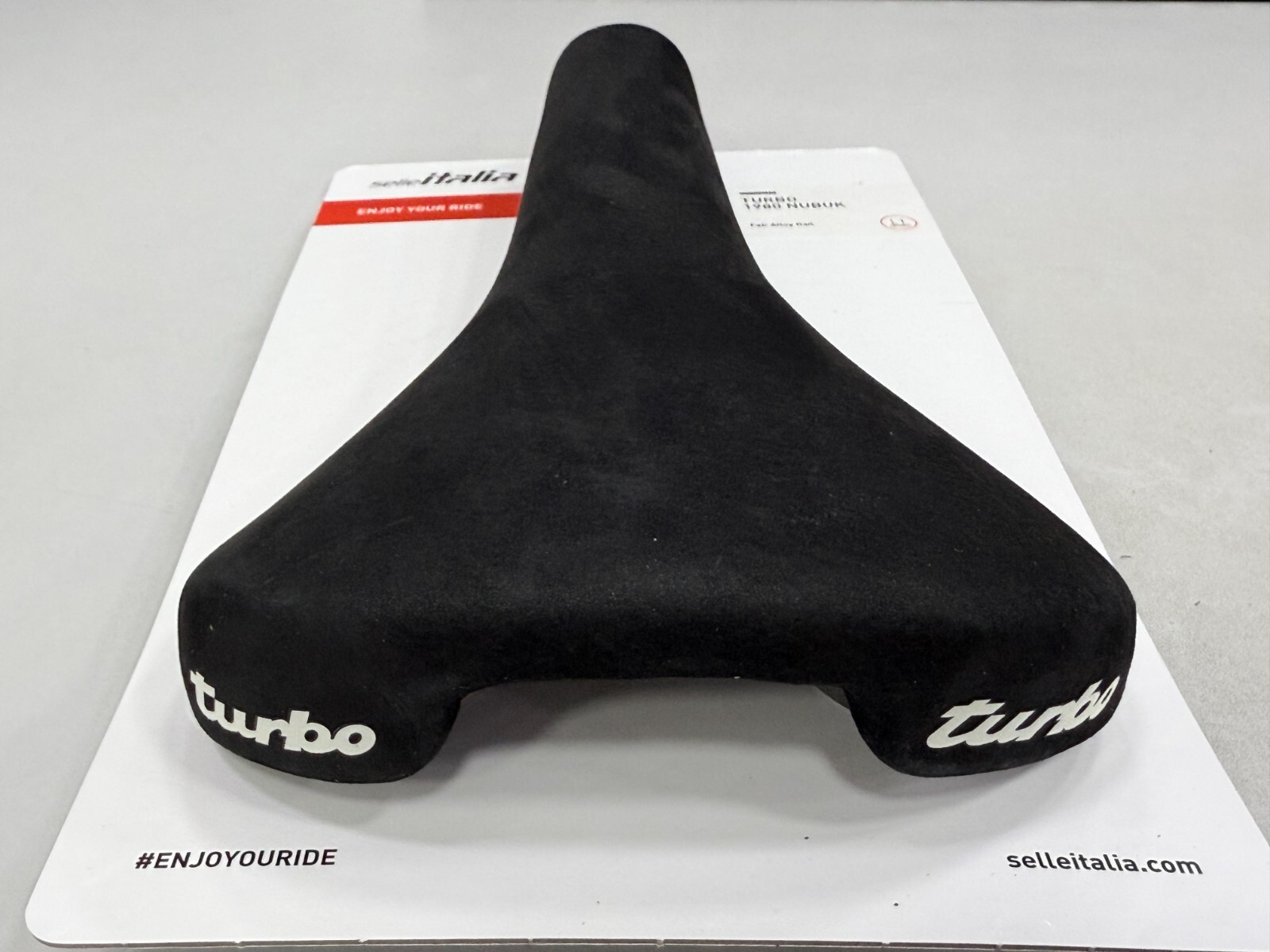 Selle Italia Turbo 1980 Nubuk Leather FeC Alloy Rail Saddle (Black) 146 x 275mm