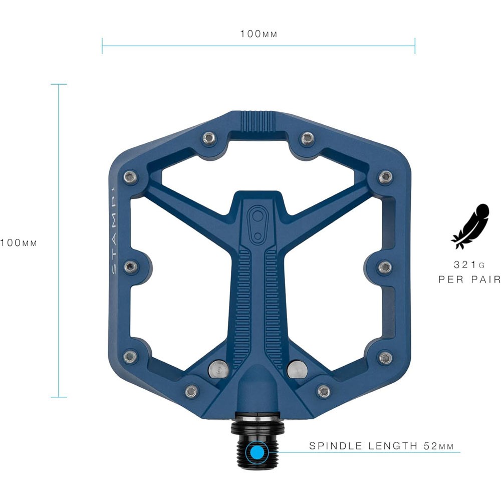 Crank Brothers Stamp 1 Gen 2 Composite Platform Pedals Small Navy Blue
