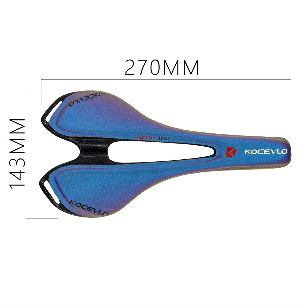 KOCEVLO Leather Carbon Fiber Saddles Oval Rail Seat 270*143mm For MTB Road Bike