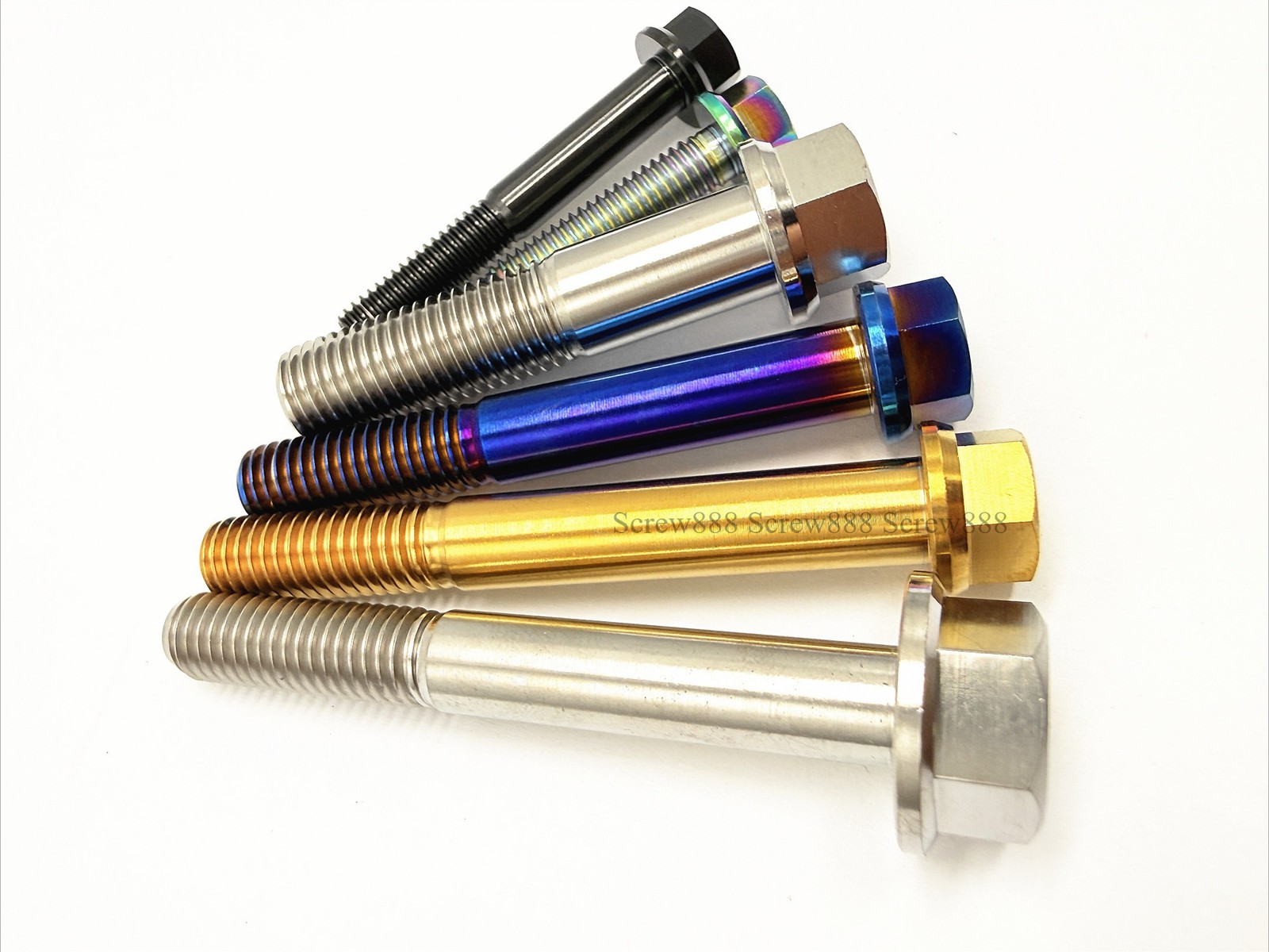 6pcs M8 Titanium Bolt Big Flange Hex Screw 15 20 25 30 35 40 45 50 55 60 65mm