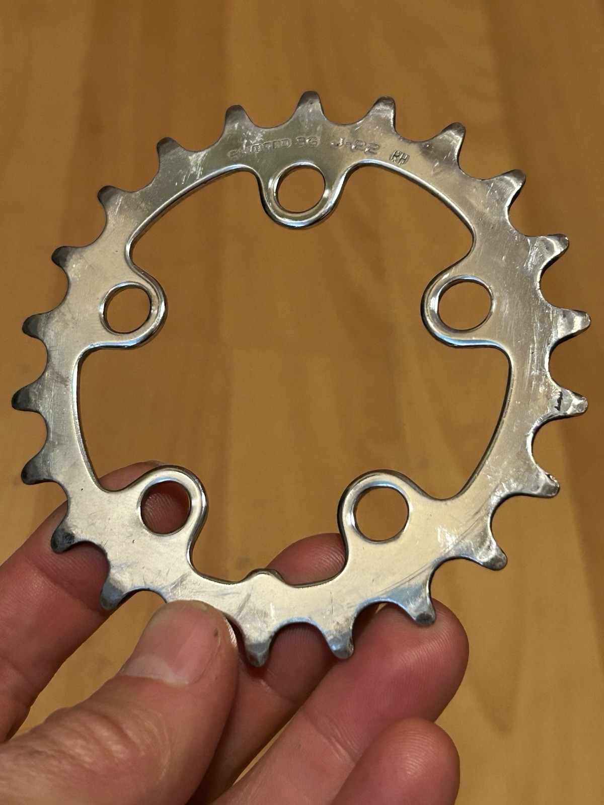 Shimano SG Chainring 22T SG J-22 Silver Chrome Steel Triple Inner 58 BCD 90s MTB