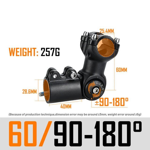 Bicycle Adjustable Stem 25.4/31.8mm Riser Bicycle Handle 60 / 80 / 93 / 100mm