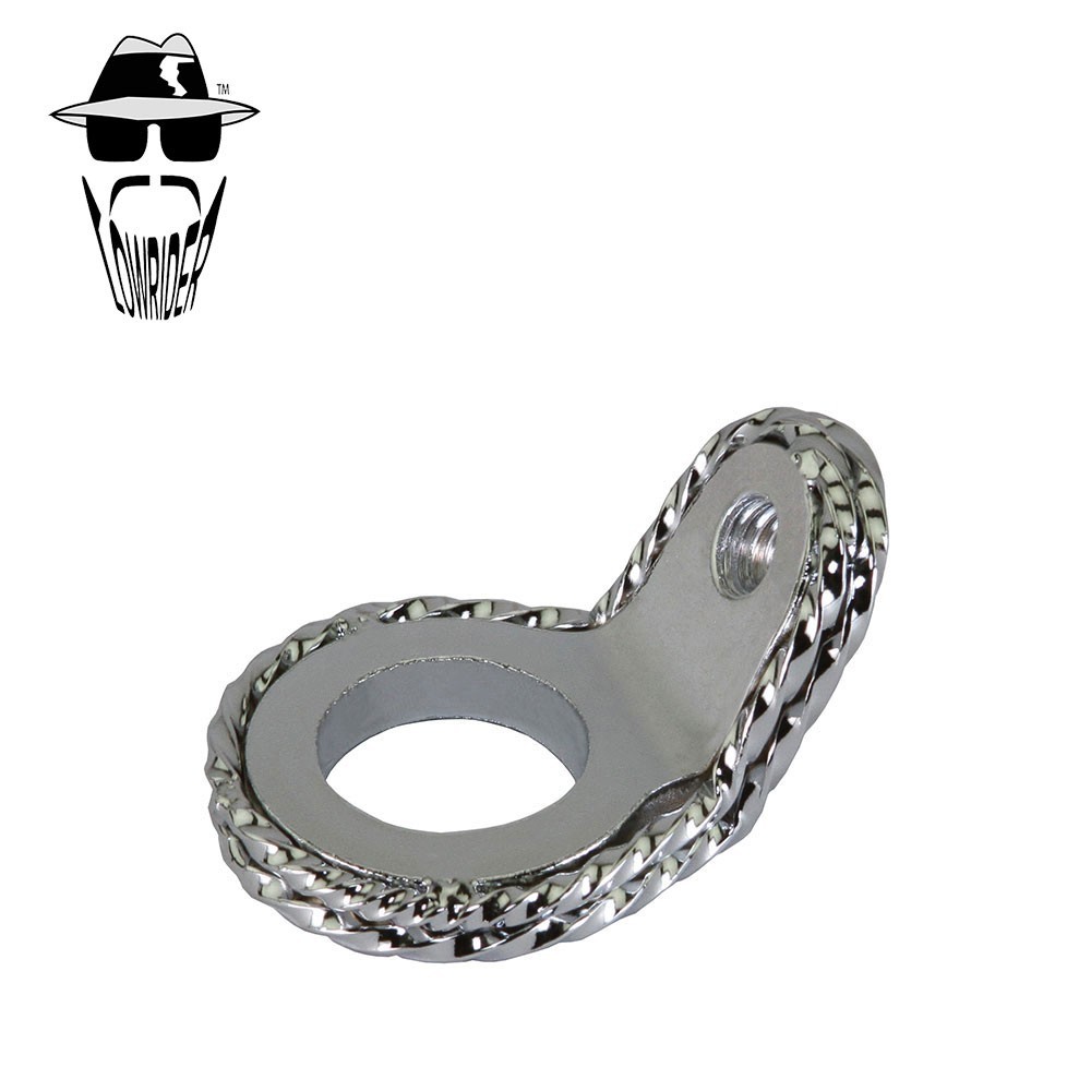 ORIGINAL LOWRIDER Chrome Twisted Spring Fork Ring 1″ 45° Angle Double Twist.