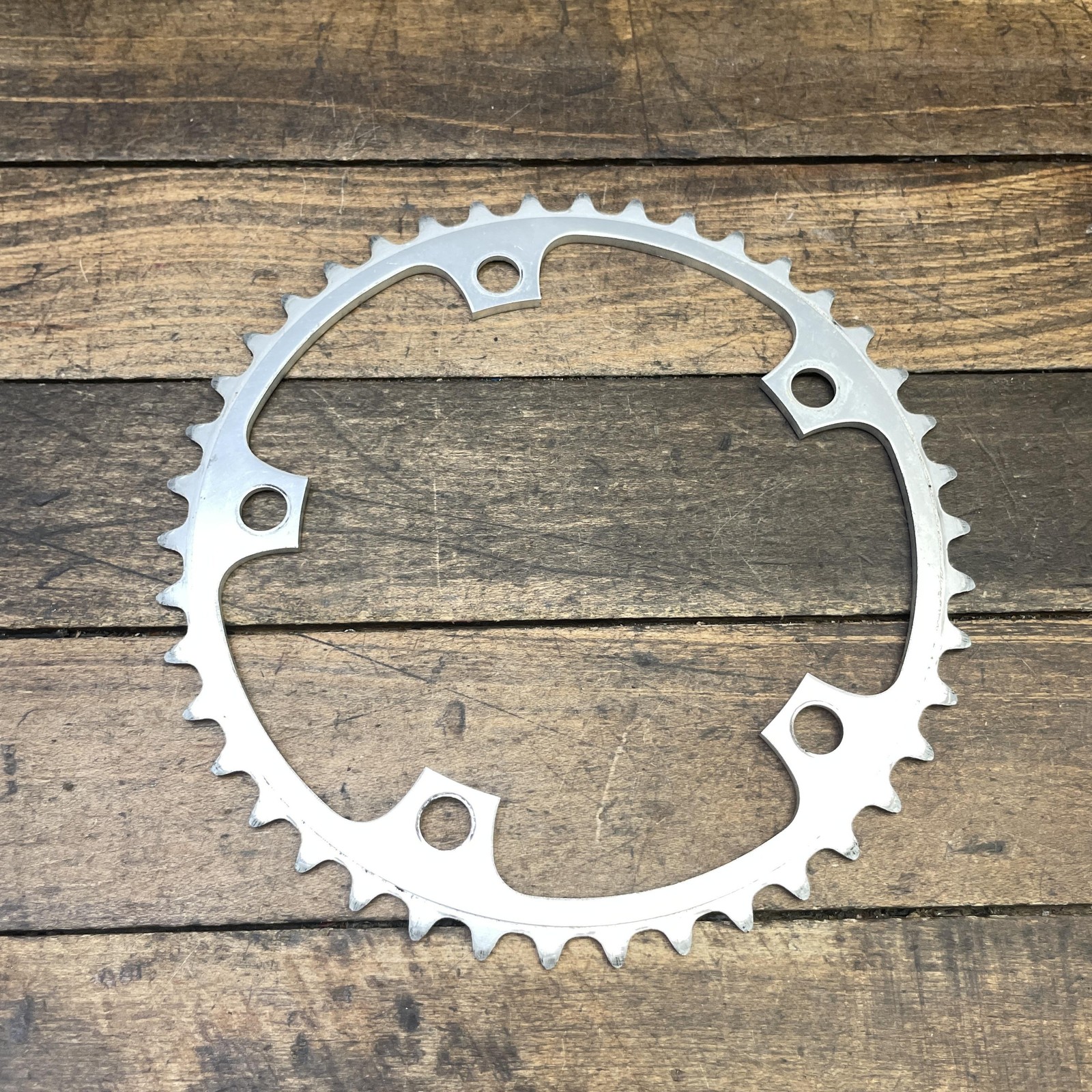 Vintage Shimano 42t Chainring 130 BCD 5-Arm Silver Alloy Road Bike 42 Tooth
