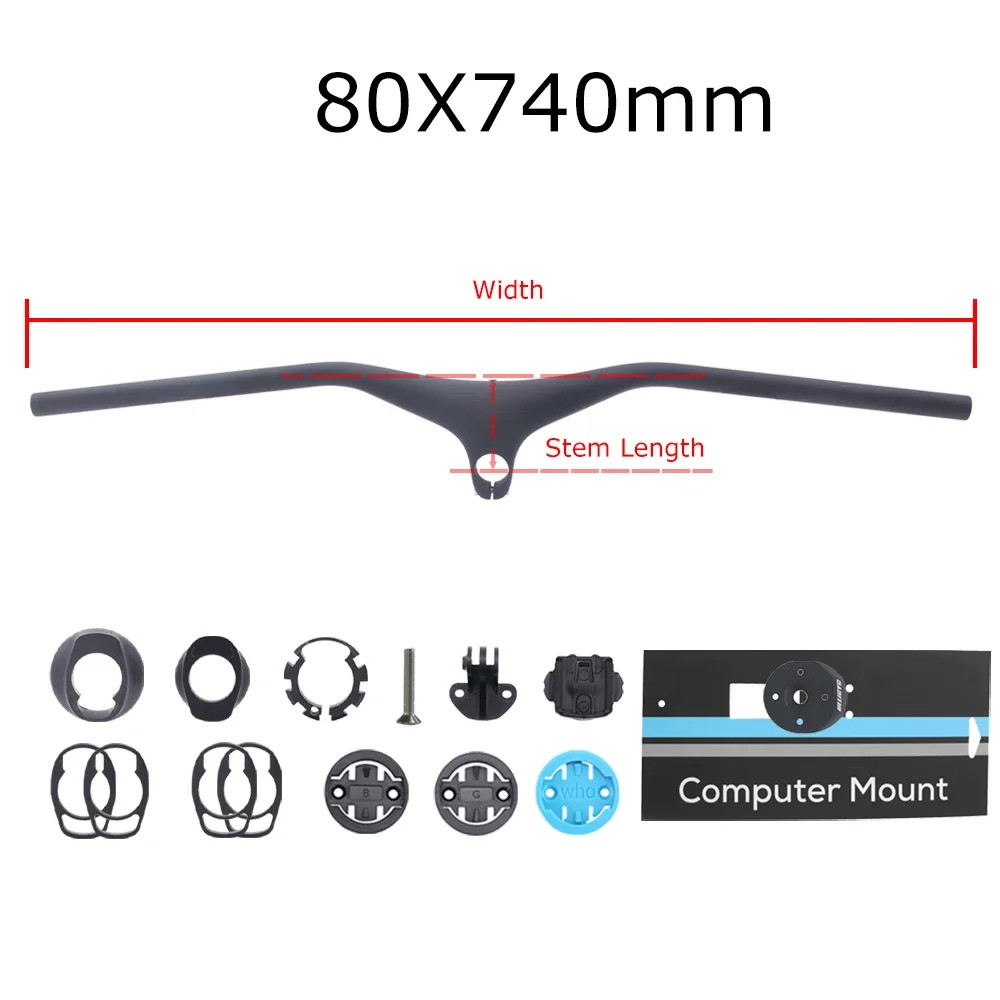 Full Internal Cable Integrated MTB Handlebar -17° Cockpit Carbon XC Handlebar