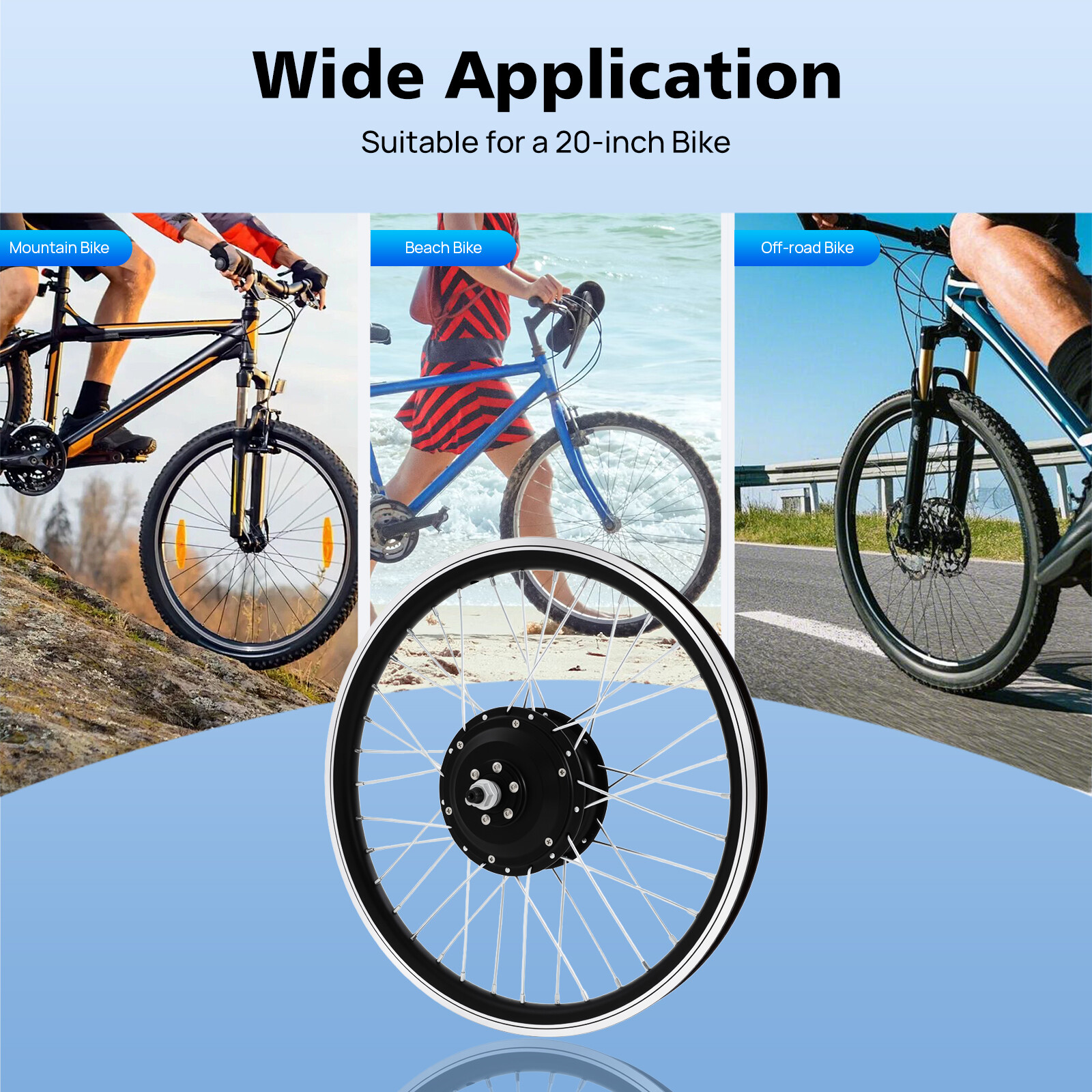 Electric Bike Front Wheel Kit,20 Inch Front Wheel Ebike Conversion Kit 36V