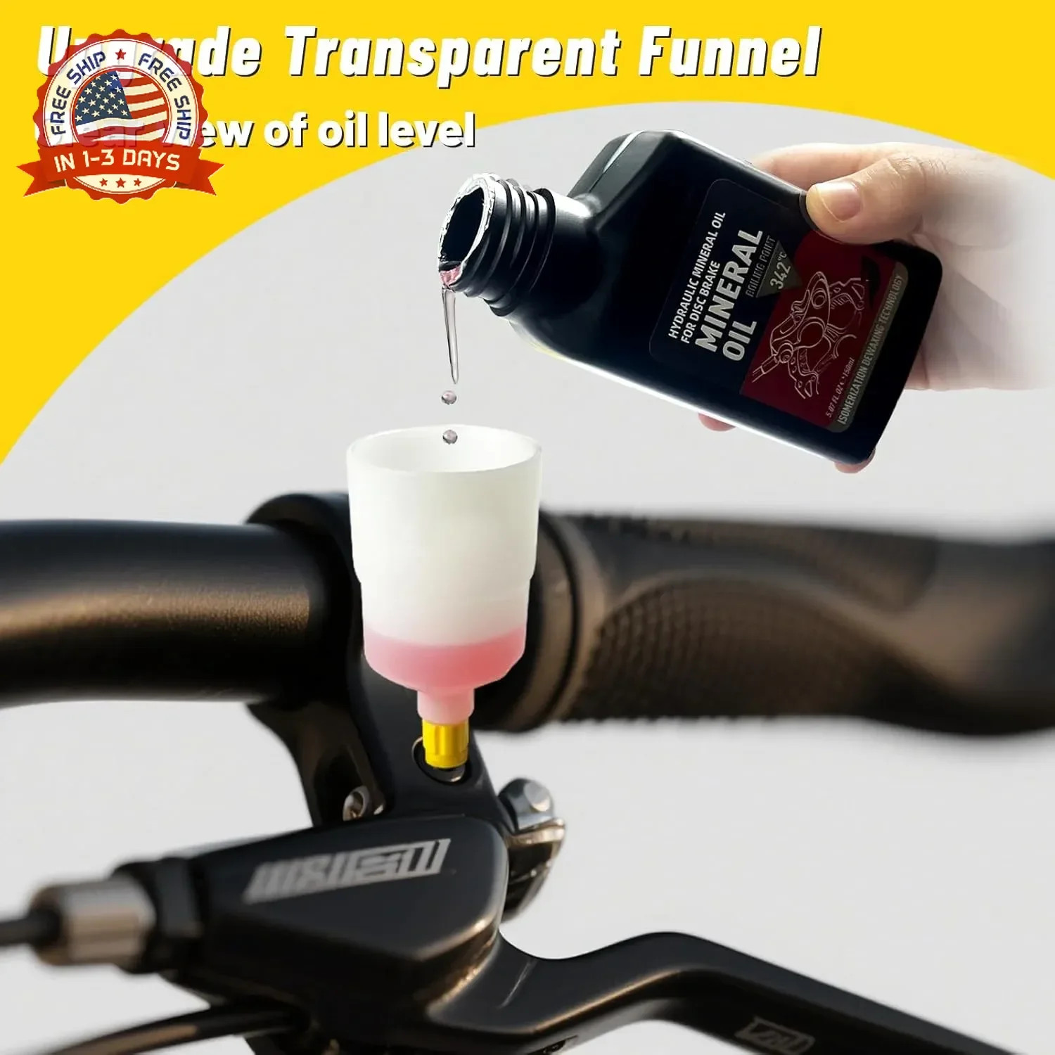Brake Bleed Kit, Bicycle Hydraulic Brake Bleed Kit Including 150ML Mineral Oil f