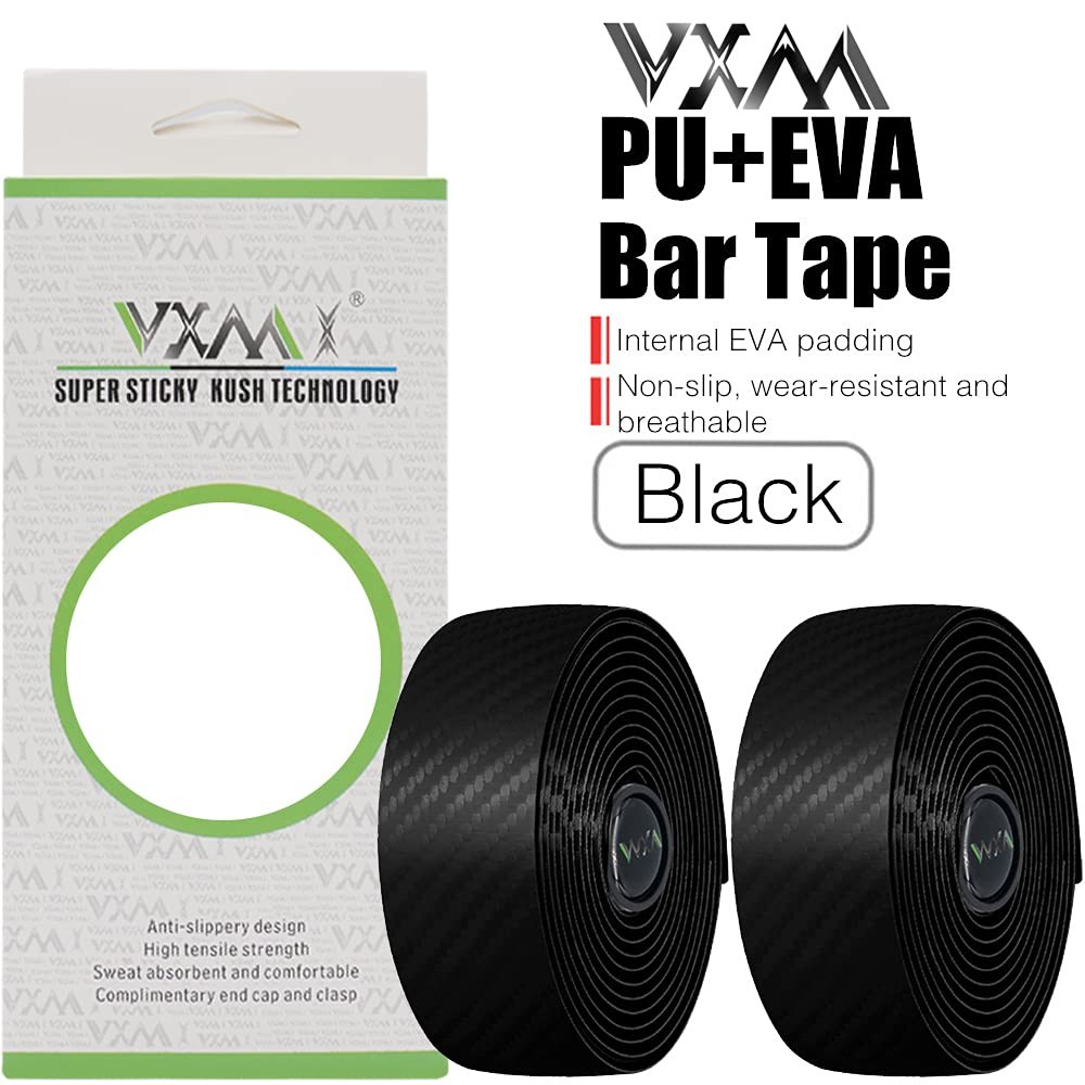 Bicycle Handlebar Tape, Carbon Fiber PU&EVA Road Bike Bar Tape Non-Slip Cycli..