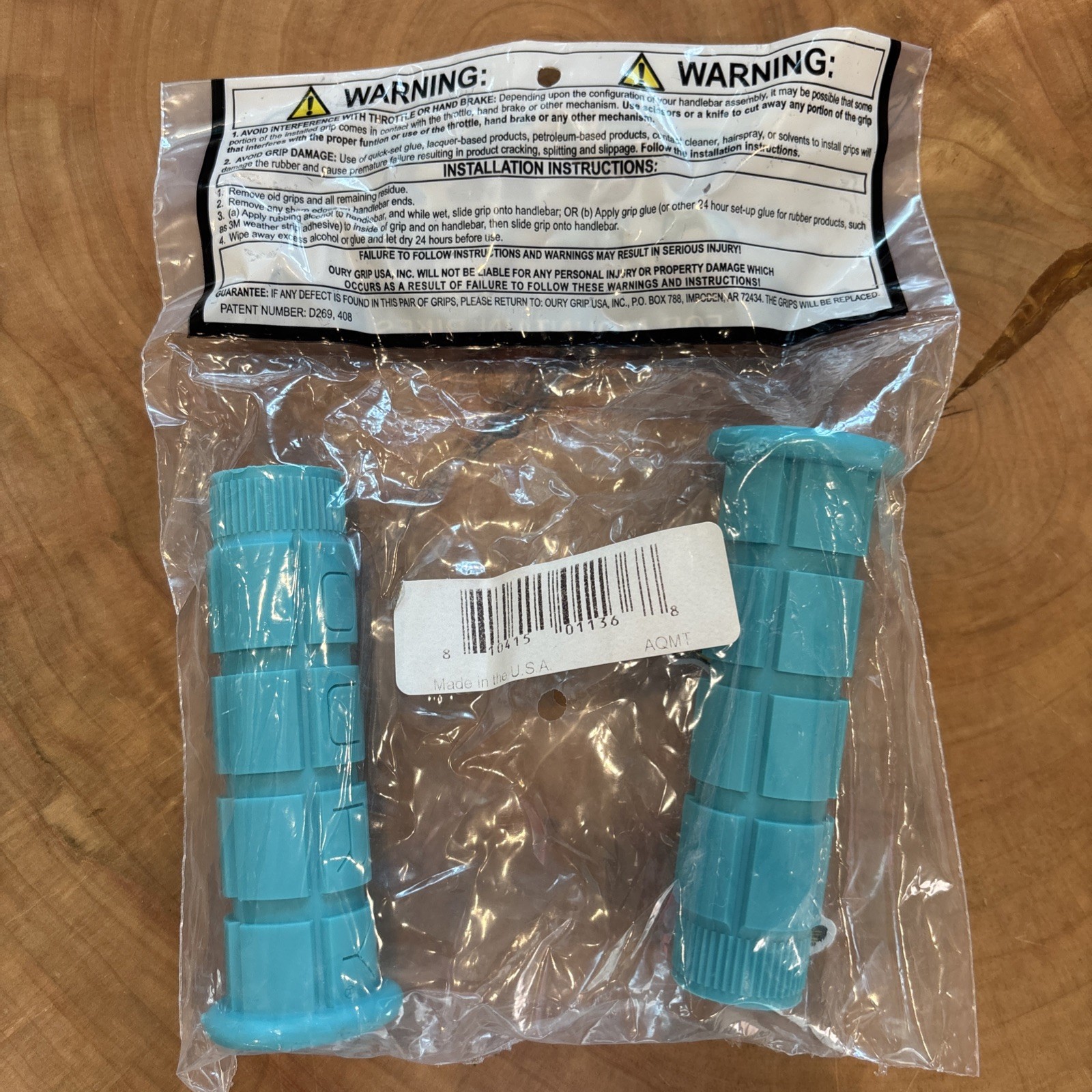Oury Grips Mountain Bikes | 4.75” Long | Set Of 2 | Aqua/Teal Color