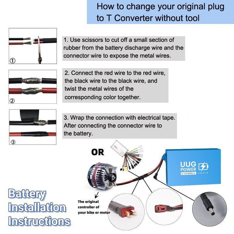 UUG 36V 48V 8Ah/14Ah/16Ah/20Ah Ebike Battery 100W-1500W Electric Bicycle Bike