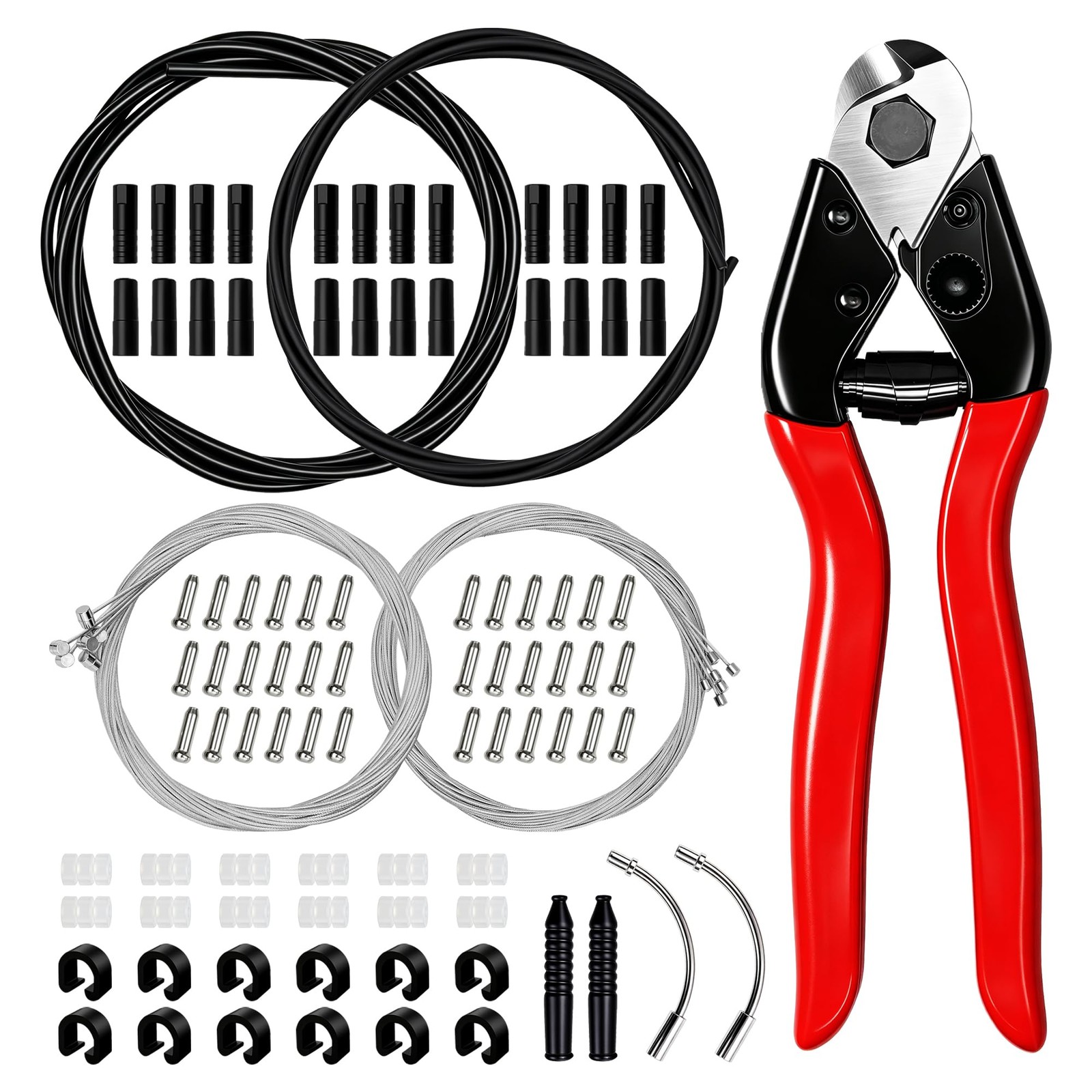 103pcs Universal Bike Brake Shift Cable Housing Stainless Steel Cutter End Caps