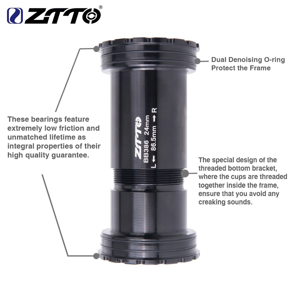 BB386 24mm Adapter Ceramic Bearing Press Fit Bicycle Bottom Brackets Bike BB