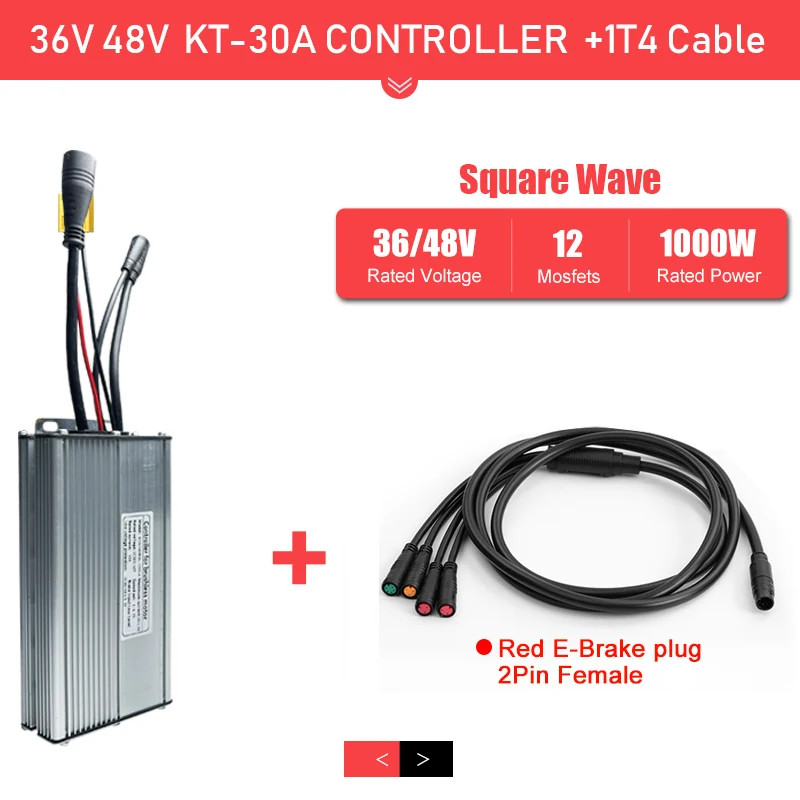 Ebike Sinewave Controller 36V 48V Waterproof Brushless 250-1000W 1T4 2pin female