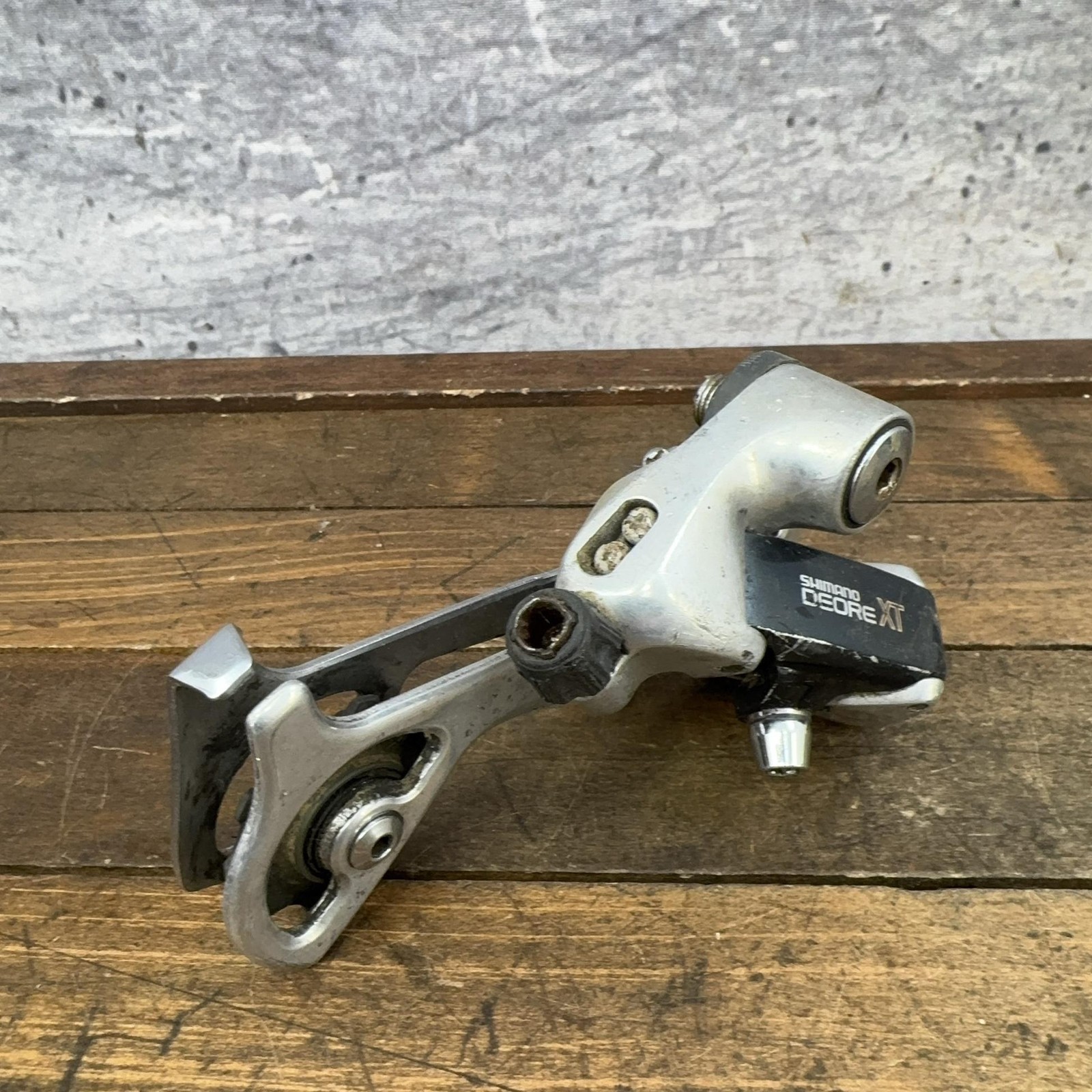 Vintage Shimano Deore XT RD-M735 Rear Derailleur Long Cage Silver Japan MTB 265g