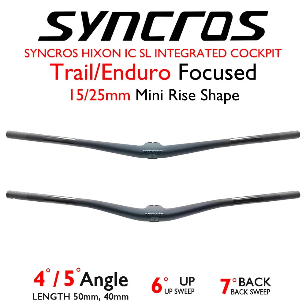 SYNCROS Carbon Integrated MTB Handlebar 4°/5°,15/25mm Rise for Sparks Frame