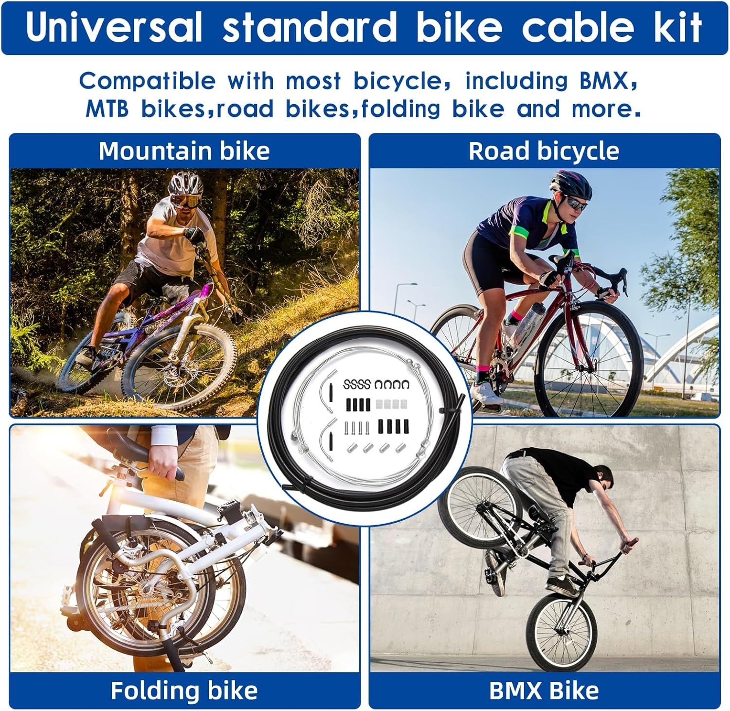 Universal Bike Brake & Shift Cable Housing Kit MTB Road Bicycle Repair End Caps