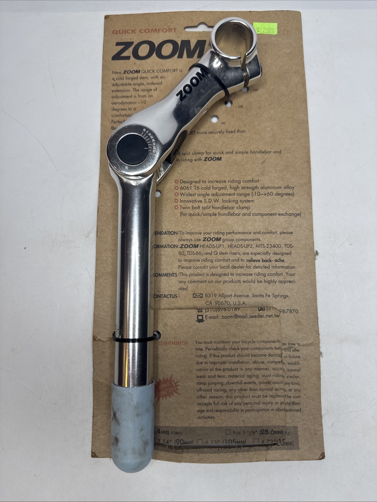 Zoom Quick Comfort Adjustable 120mm Extension 180 Length 80-150 Deg #u3