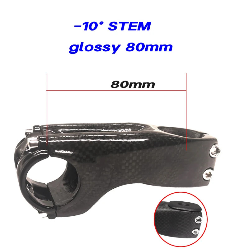 3K Carbon Stems -10 Degree Ultralight Road/MTB Handlebar Stem Parts 60-120mm