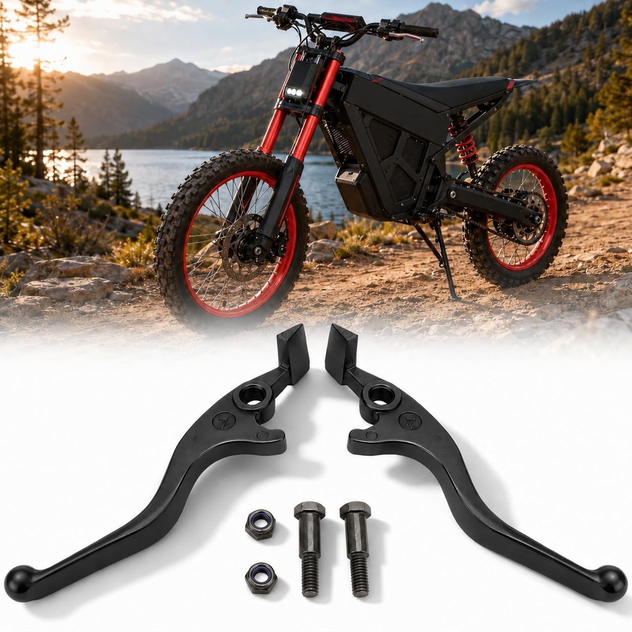2Pcs Upgraded Brake Levers for Electric Dirt Bike, Durable Anti-Rust Clutch Hand