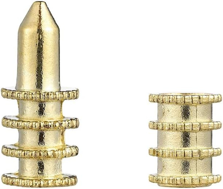 15Pcs Brass Table Leaf Dowel Pin Table Bolt Sleeve Connectors Table Leaf Hardwar