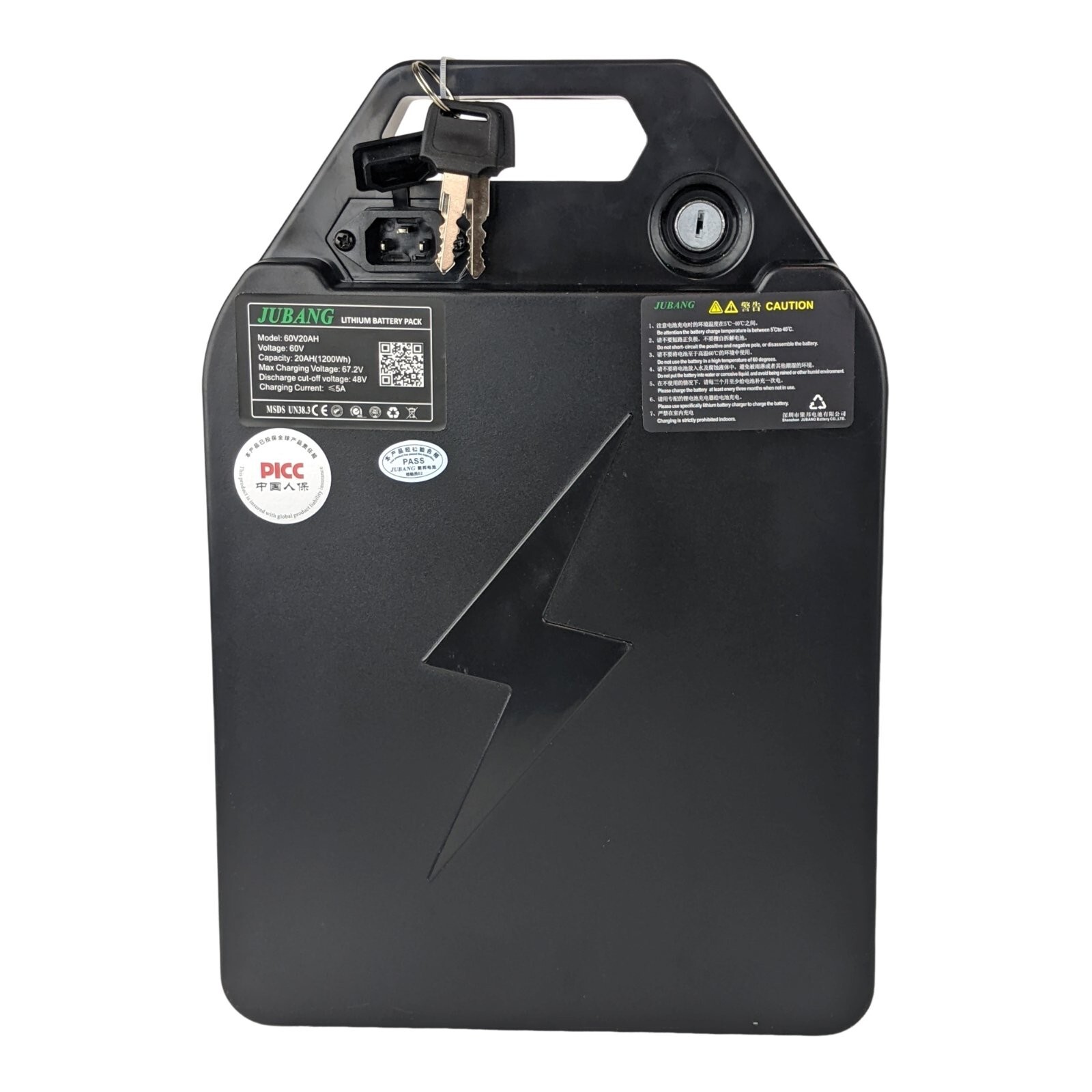 60V Electric Ebike Lithium Ion Battery 60V 20Ah with Keys for Electric Scooters