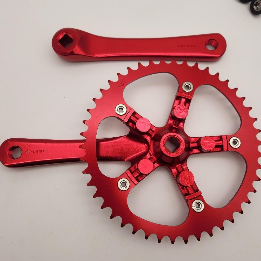 Pake Square Taper JIS 46T 165mm 1/8 Red Bicycle Crankset NO PACKAGE