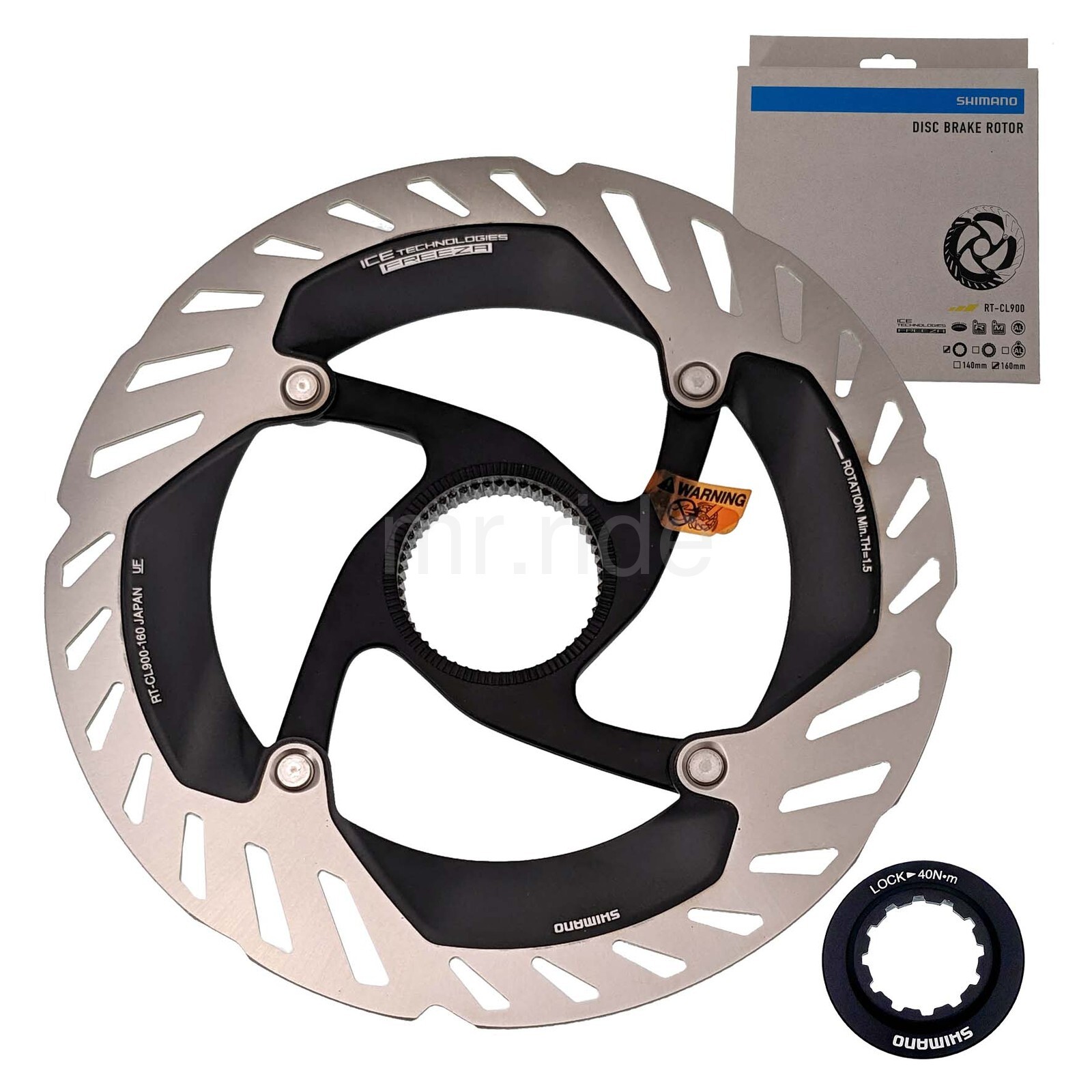 2x Shimano DURA-ACE RT-CL900 Center Lock Bike Disc Rotor 160+140mm,w/Lockring