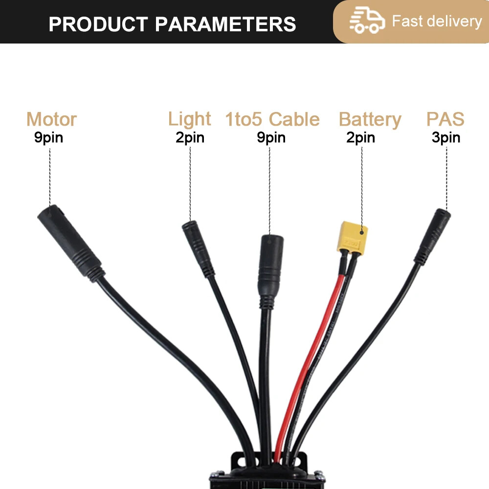 Three-Mode Electric Bike Controller 17A 26A 30A 40A 36/48V with S866 LCD Display