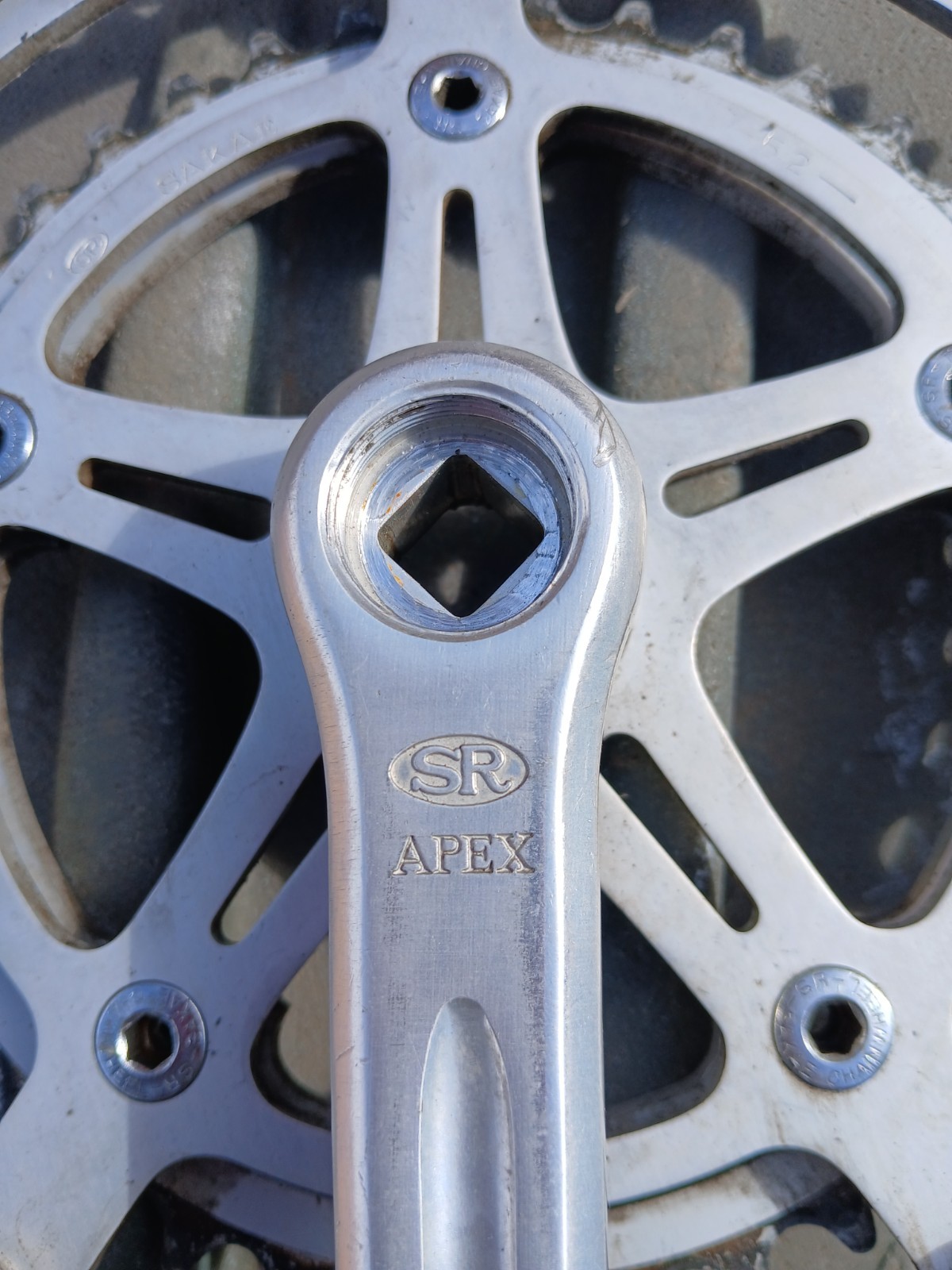 SR Apex Double Square Taper Crankset 165mm 52/40 Tooth