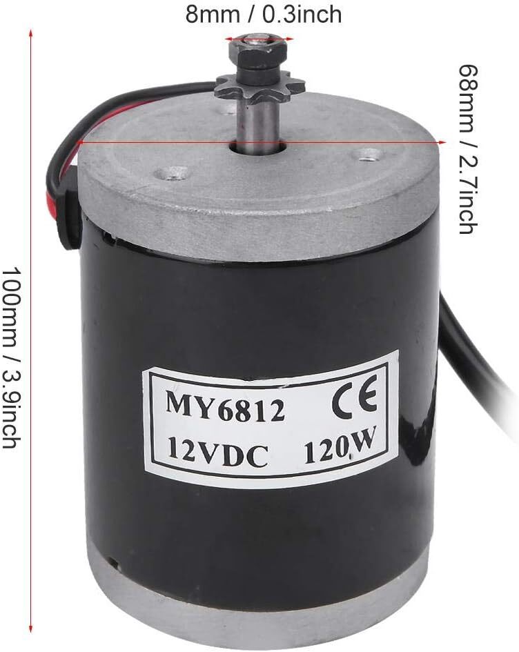 Tbest Brush Motor for Electric Scooter, 12V 120W high-Speed as picture shown