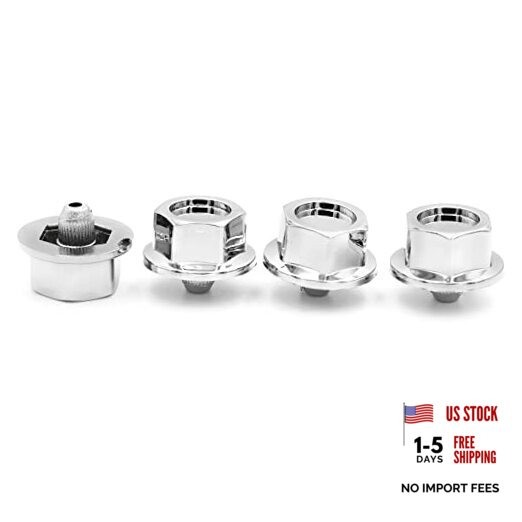6.5mm(0.26″) Wheel Rim Lip Rivets Nuts Chrome Silver Universal Replacement,
