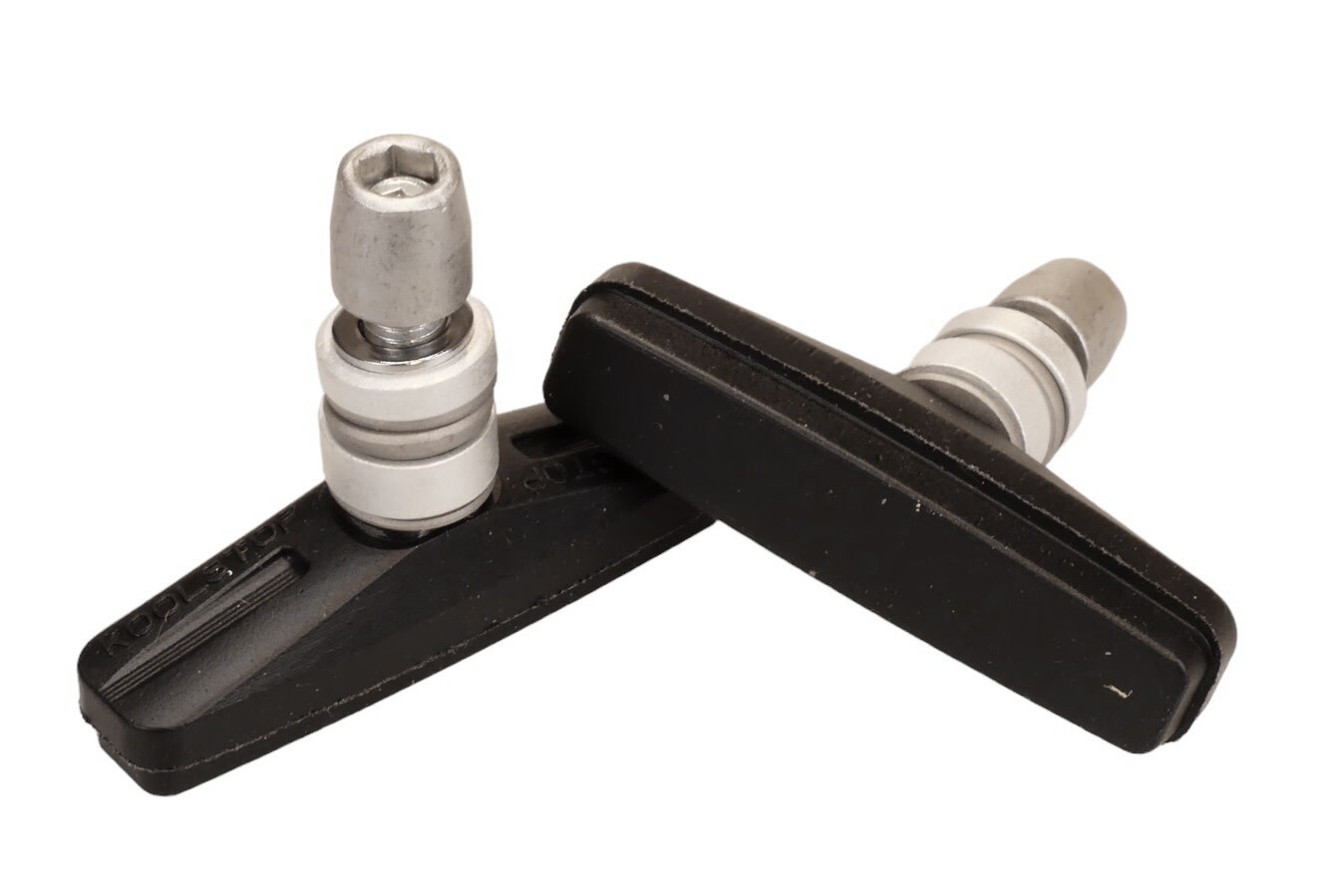 KOOL STOP Tuff composite mags THREADED V-brake U-brake pads BLACK (PAIR)