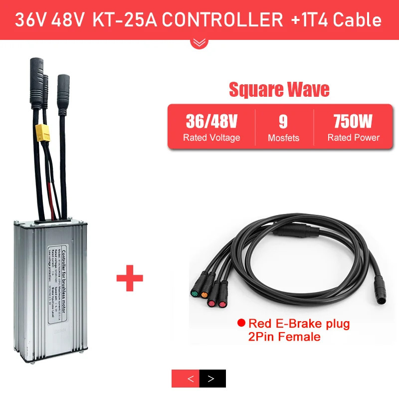 Ebike Sinewave Controller 36V 48V Waterproof Brushless 250-1000W 1T4 2pin female